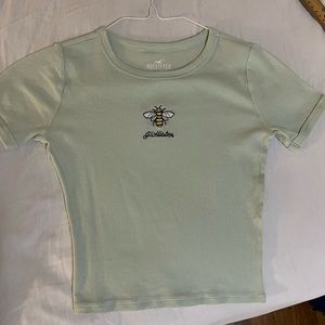 Hollister Light green ribbed top